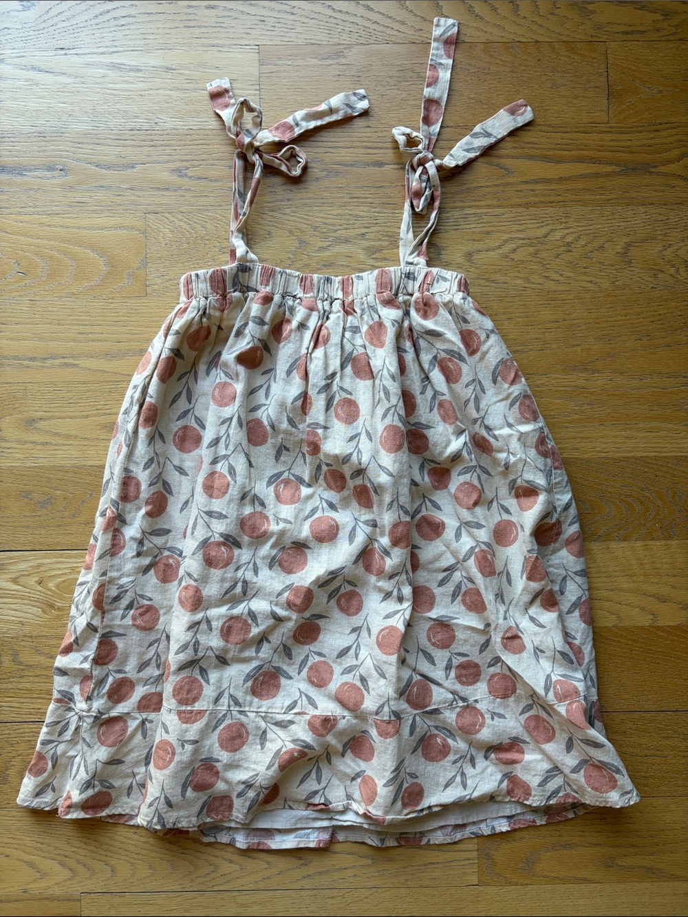Girls rylee & cru Rust Fruit Print Tie-Strap Sundress 8 9